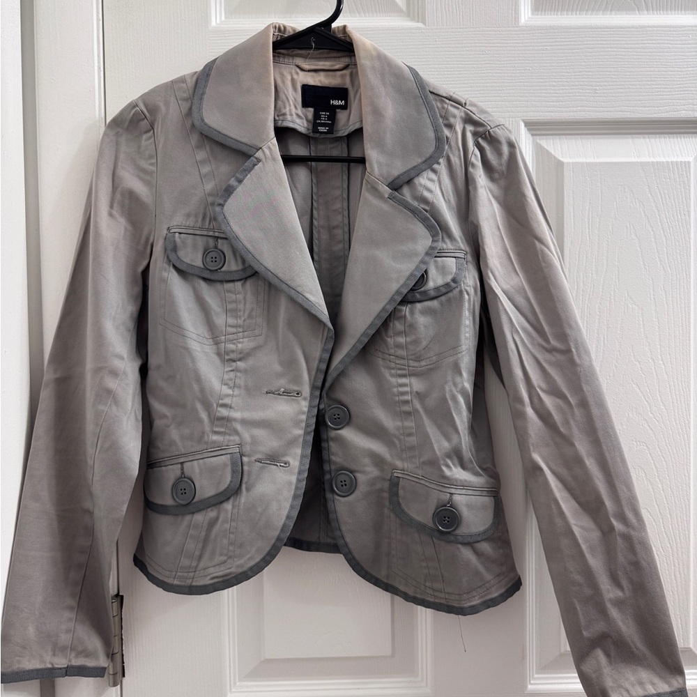 H&M Gray Women's Blazer with Button Details